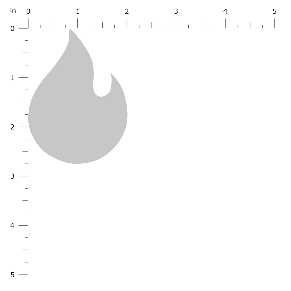 Product Dimension Image - Fire Flame Small