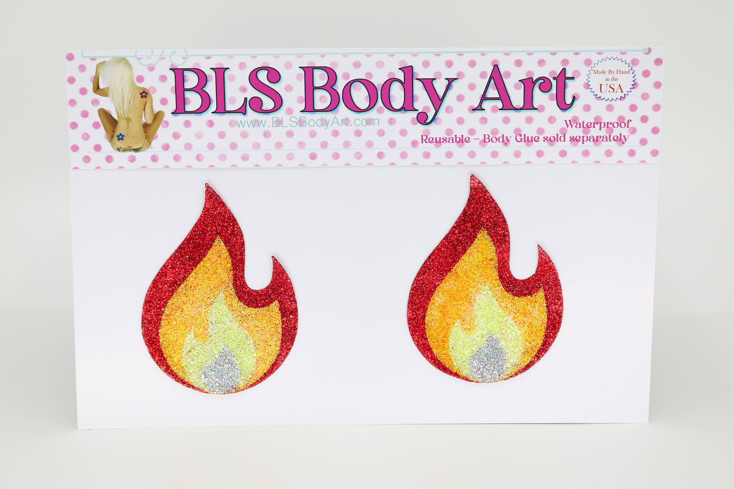 Fire Flame Glitter Pasties