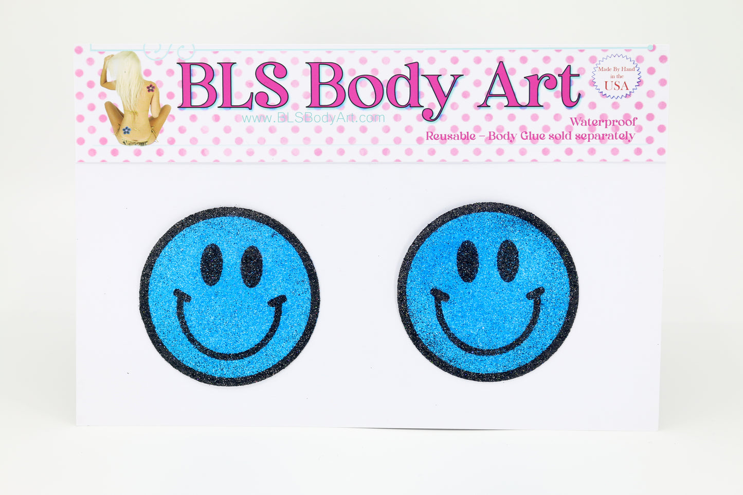 Smiley Face Glitter Pasties (5 Colors)