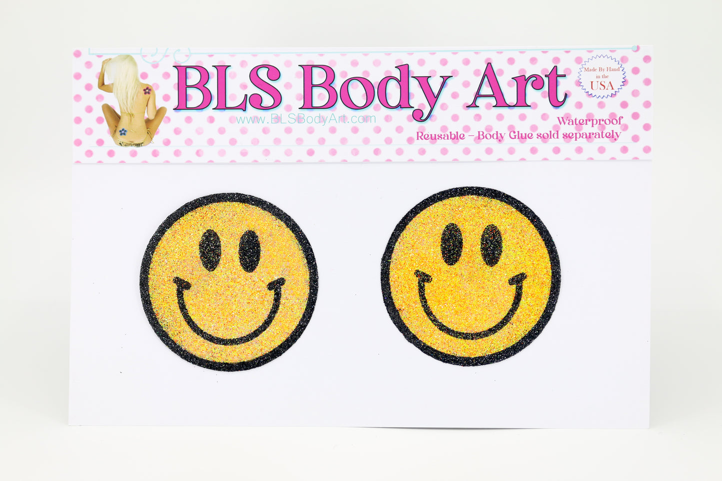 Smiley Face Glitter Pasties (5 Colors)