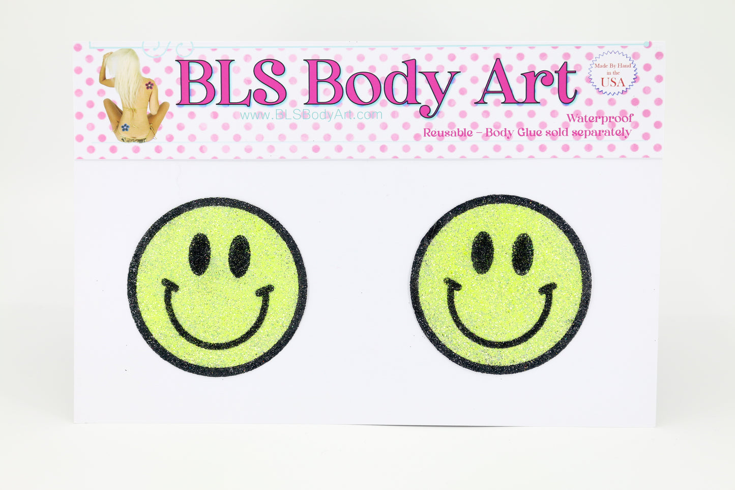 Smiley Face Glitter Pasties (5 Colors)