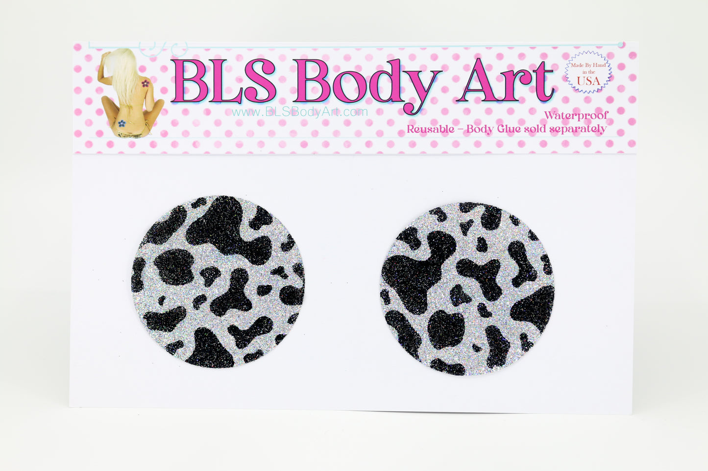 Cow Pattern Glitter Pasties