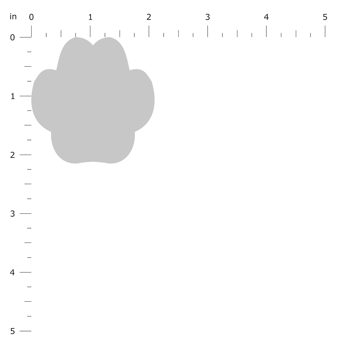Product Dimension Image - Paw Print Small