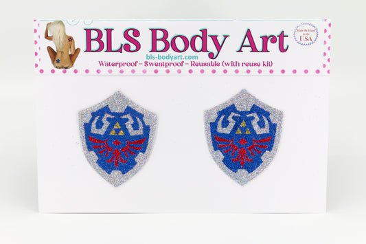 Legendary Shield Glitter Pasties