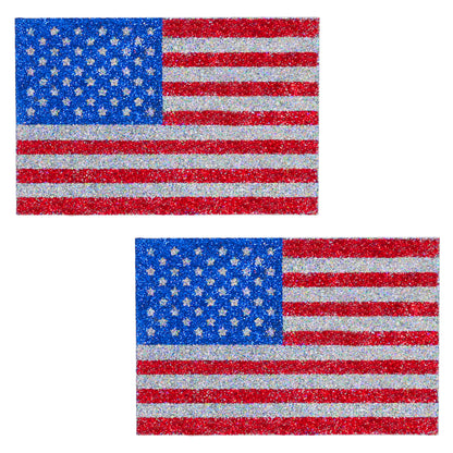 BLS Body Art Waterproof American Flag Glitter Pasties