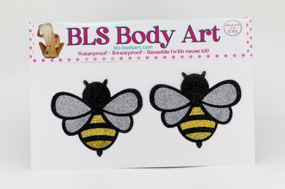 Product Image - Bee Glitter Pasties in BLS Body Art packaging