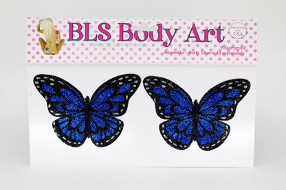Product Image - Blue Butterfly Glitter Pasties in BLS Body Art packaging