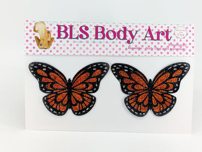 Product Image - Copper Butterfly Glitter Pasties in BLS Body Art packaging