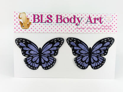 Product Image - Lavender Butterfly Glitter Pasties in BLS Body Art packaging