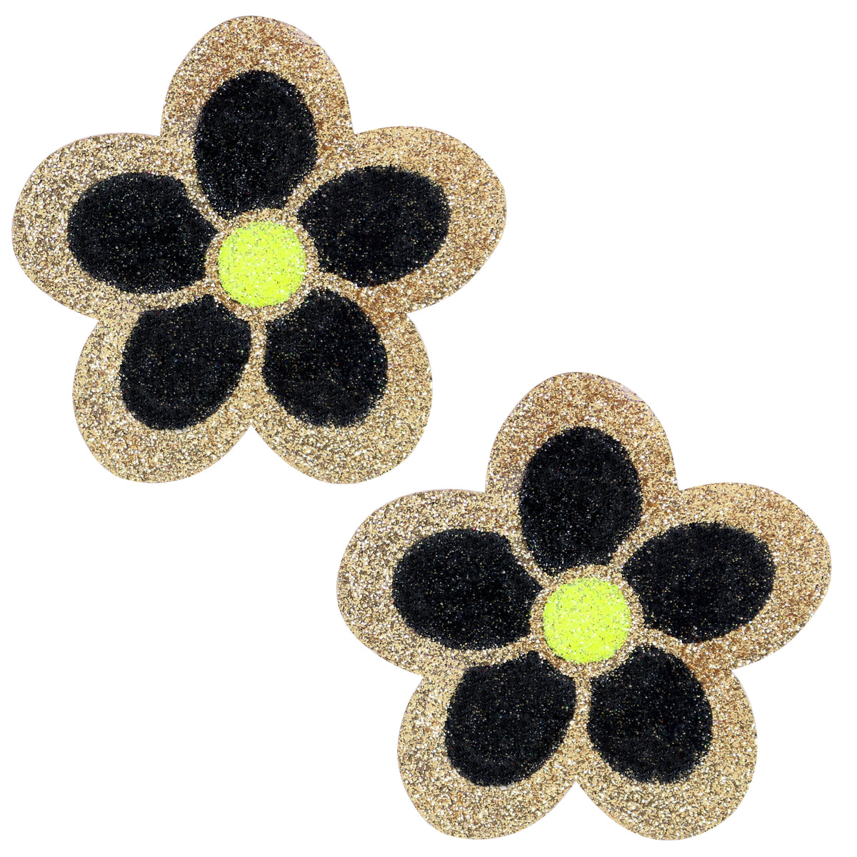 BLS Body Art Waterproof Gold / Black Daisy Glitter Pasties