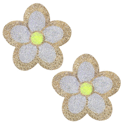 BLS Body Art Waterproof Gold / Silver Daisy Glitter Pasties