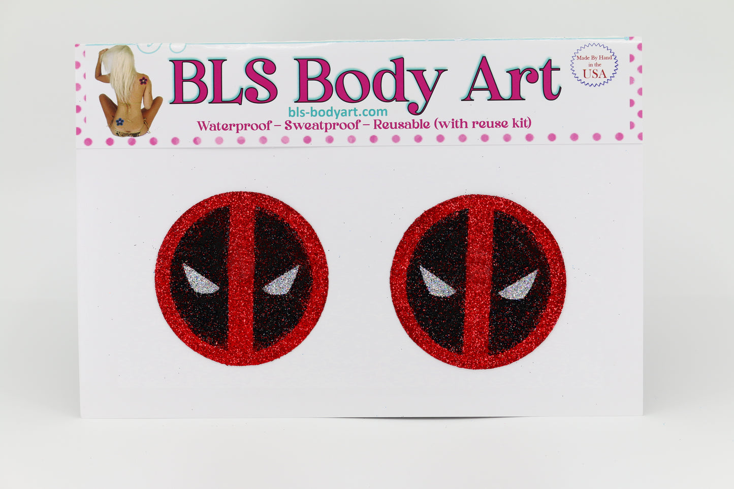 Product Image - Death Puddle Glitter Pasties in BLS Body Art packaging