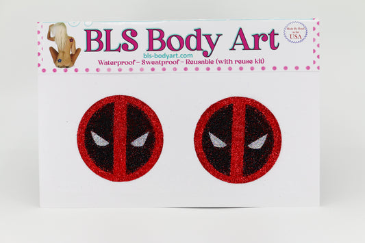 Product Image - Death Puddle Glitter Pasties in BLS Body Art packaging