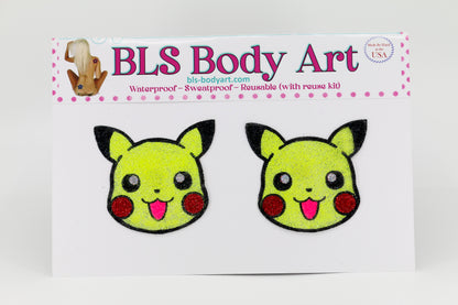 Product Image - Electric Squirrel Glitter Pasties in BLS Body Art packaging