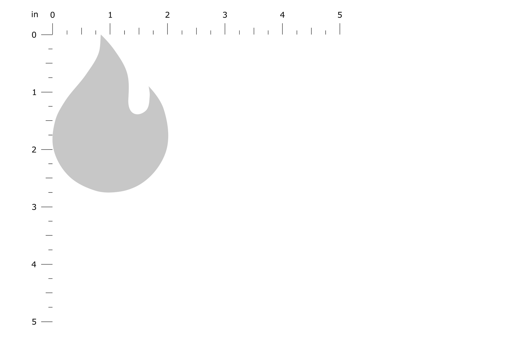 Product Dimension Image - Fire Flame Small