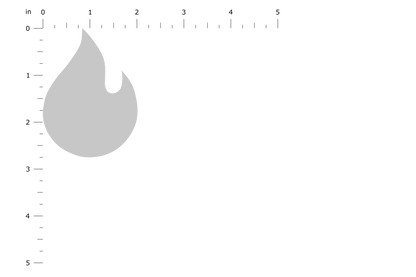 Product Dimension Image - Fire Flame Small