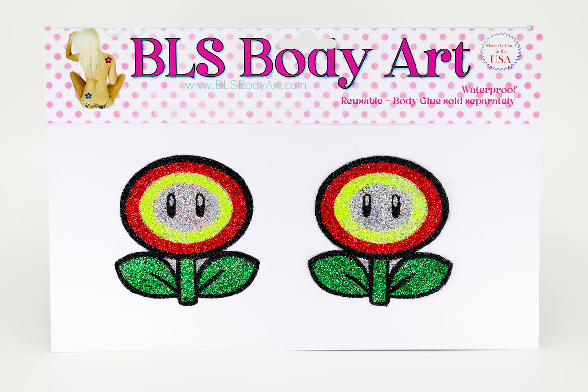 Product Image - Fire Power Glitter Pasties in BLS Body Art packaging