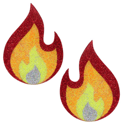BLS Body Art Waterproof Fire Flame Glitter Pasties