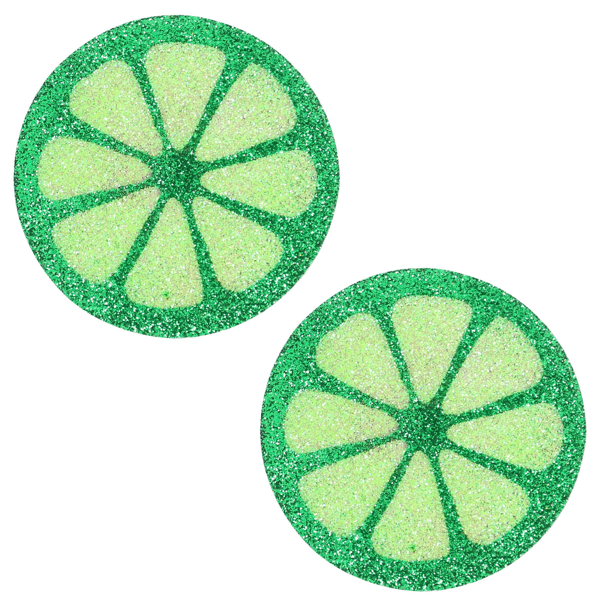 BLS Body Art Waterproof Green Lime Fruit Slice Glitter Pasties