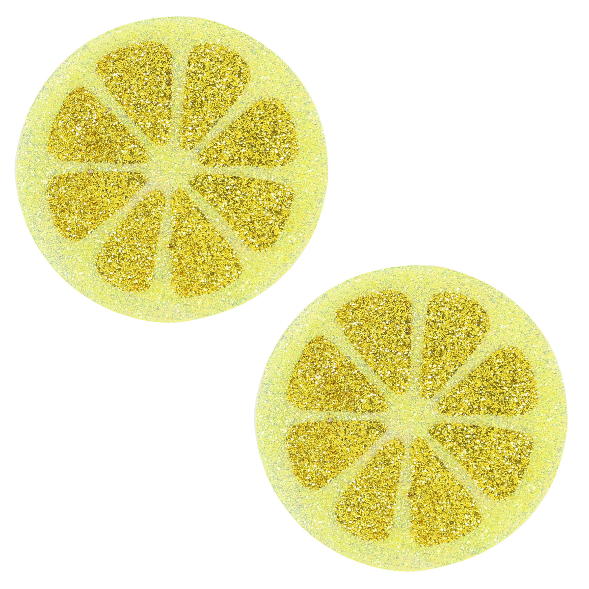 BLS Body Art Waterproof Yellow Lemon Fruit Slice Glitter Pasties