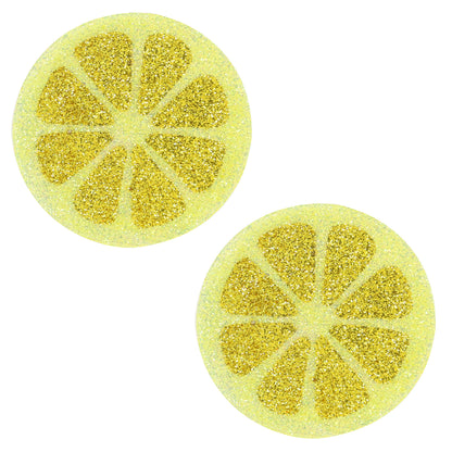 BLS Body Art Waterproof Yellow Lemon Fruit Slice Glitter Pasties