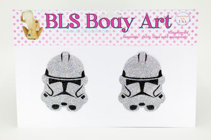 Product Image - Storm Soldier Glitter Pasties in BLS Body Art packaging