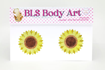 Product Image - Sunflower Glitter Pasties in BLS Body Art packaging