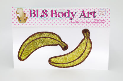 Product Image - Banana Glitter Pasties in BLS Body Art packaging