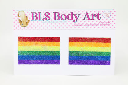 Product Image - Rainbow Pride Flag Glitter Pasties in BLS Body Art packaging