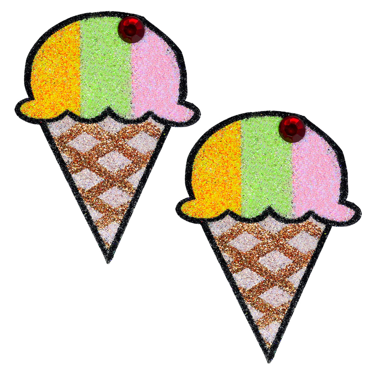 BLS Body Art Waterproof Neon UV Ice Cream Snow Cone Glitter Pasties