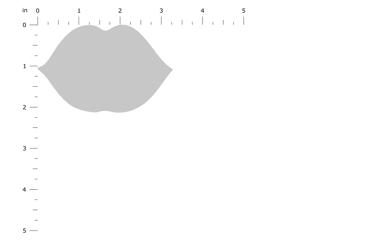 Product Dimension Image - Kiss Lips Standard
