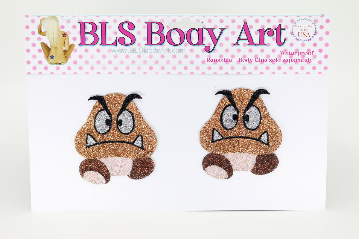 Product Image - Mushroom Guy Glitter Pasties in BLS Body Art packaging