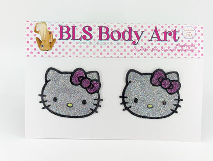 Product Image - Magenta Hiya Kitten Glitter Pasties in BLS Body Art packaging