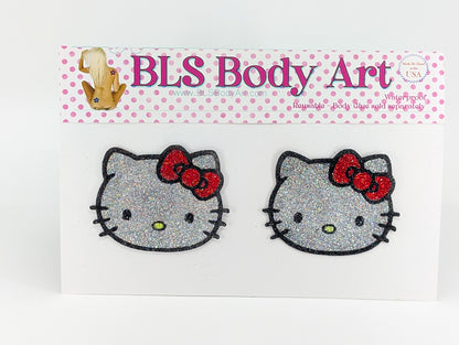 Product Image - Red Hiya Kitten Glitter Pasties in BLS Body Art packaging