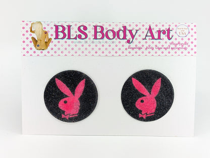 Product Image - Neon Pink UV Bunny Play Glitter Pasties in BLS Body Art packaging