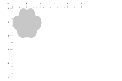 Product Dimension Image - Paw Print Small