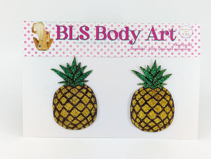 Product Image - Pineapple Glitter Pasties in BLS Body Art packaging