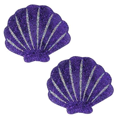 BLS Body Art Waterproof Purple Shell Glitter Pasties
