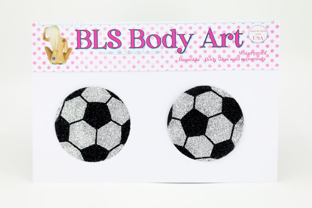 Product Image - Soccer Ball Glitter Pasties in BLS Body Art packaging