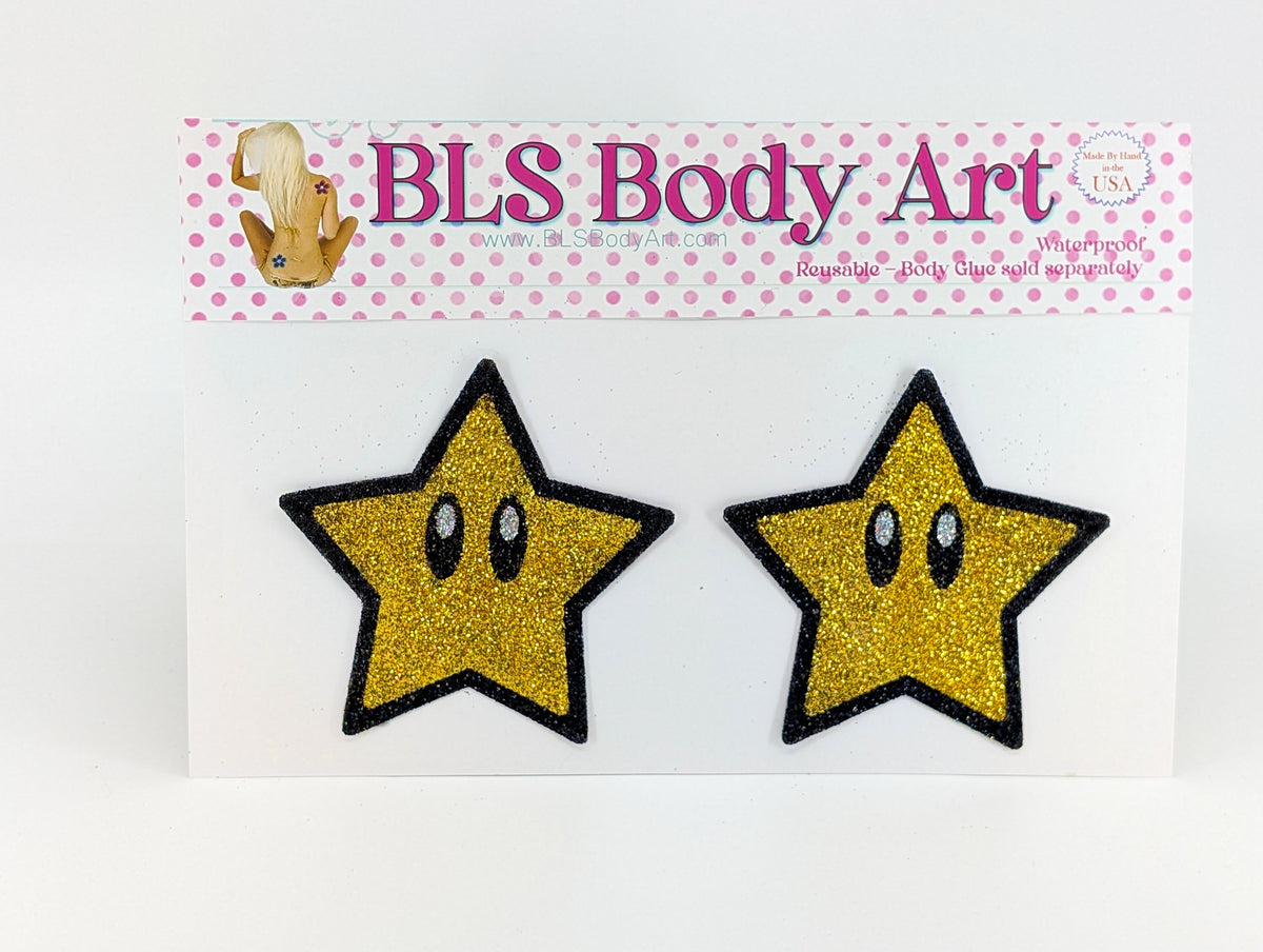 Product Image - Star Power Glitter Pasties in BLS Body Art packaging