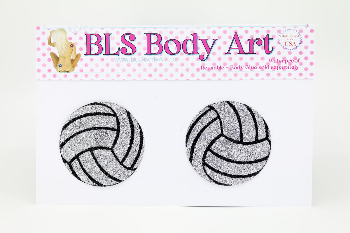 Product Image - Volleyball Glitter Pasties in BLS Body Art packaging